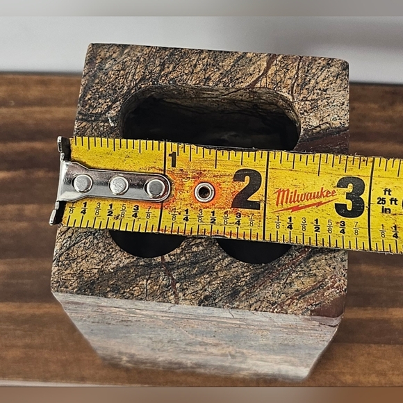 Genuine Marble Bathroom Vanity Brown Tan 2 Toothbrush/Toothpaste Holder - Picture 11 of 14